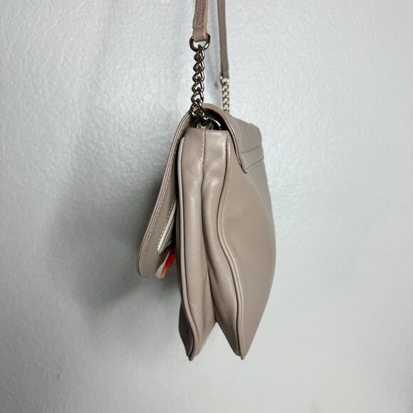 Kate Spade taupe gray supple leather acrylic chain shoulder bag Perry Shoreline - Picture 3 of 11